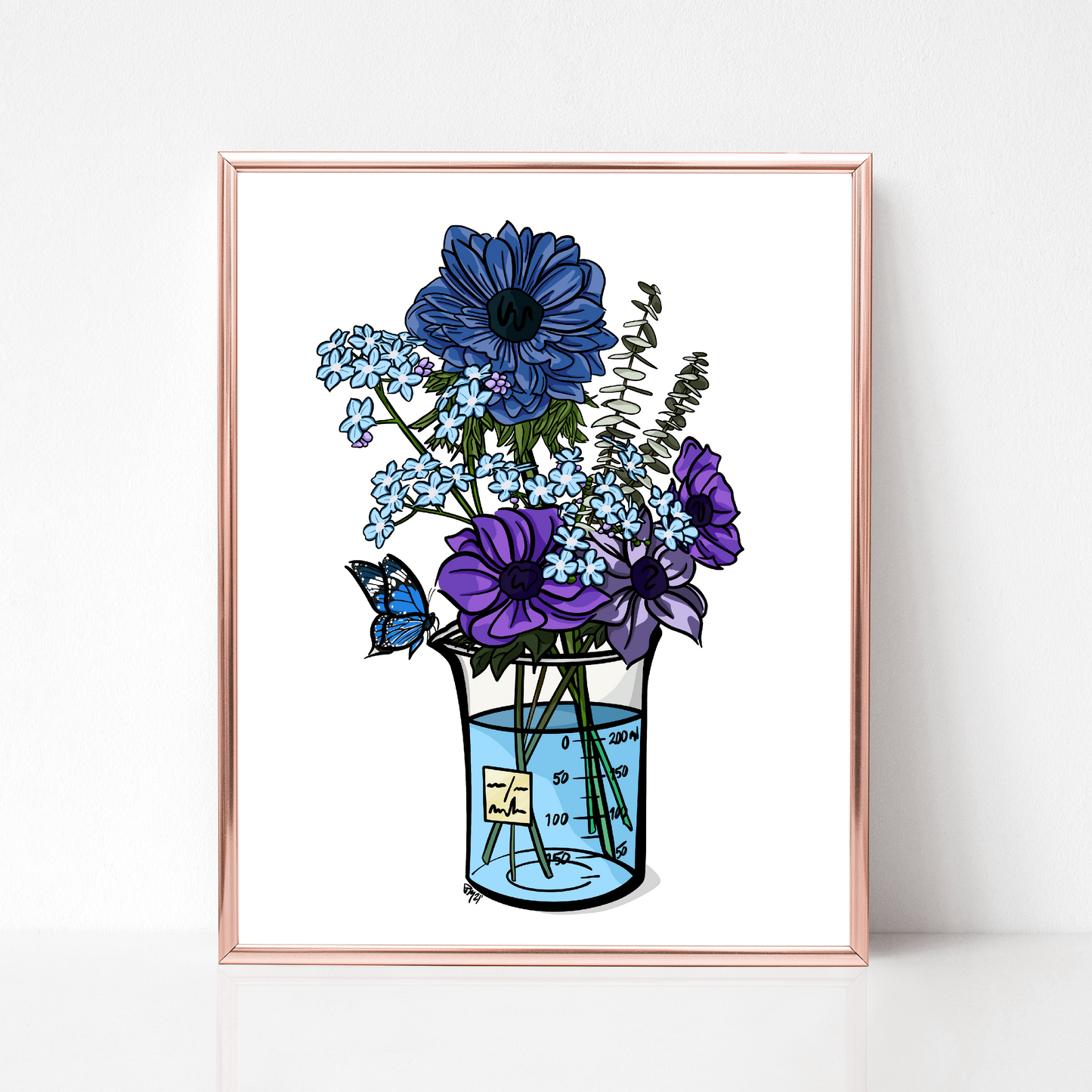 Science Blue Floral Print
