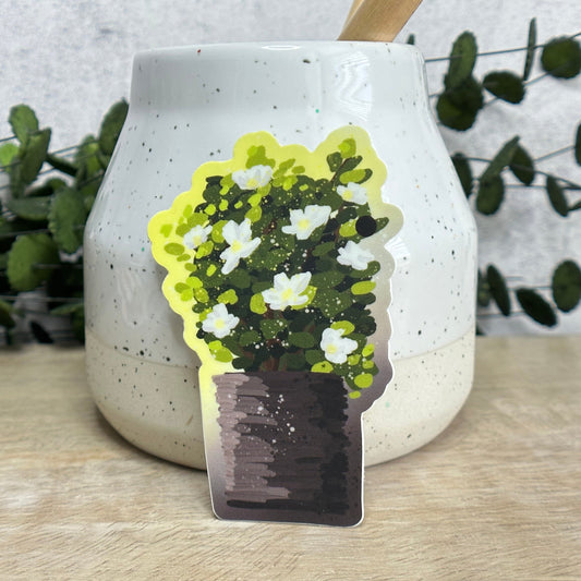 Gouache White Flower Vinyl Sticker