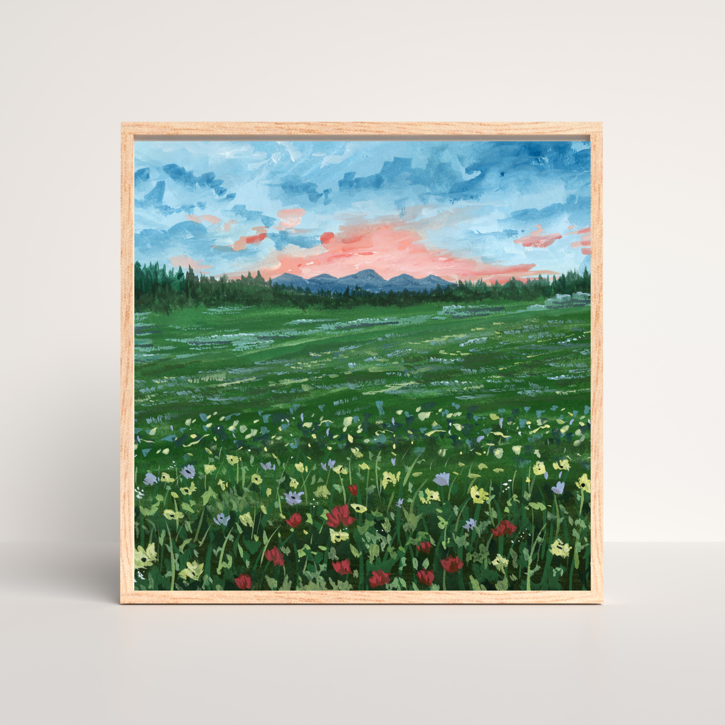 Flowering Fields - Gouache Painting - Signed Fine Art Print