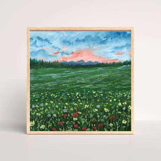 Flowering Fields - Gouache Painting - Signed Fine Art Print