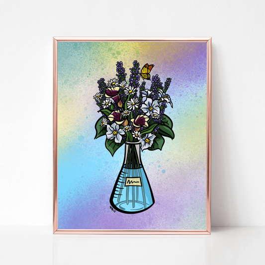 Rainbow Science Purple Floral Print