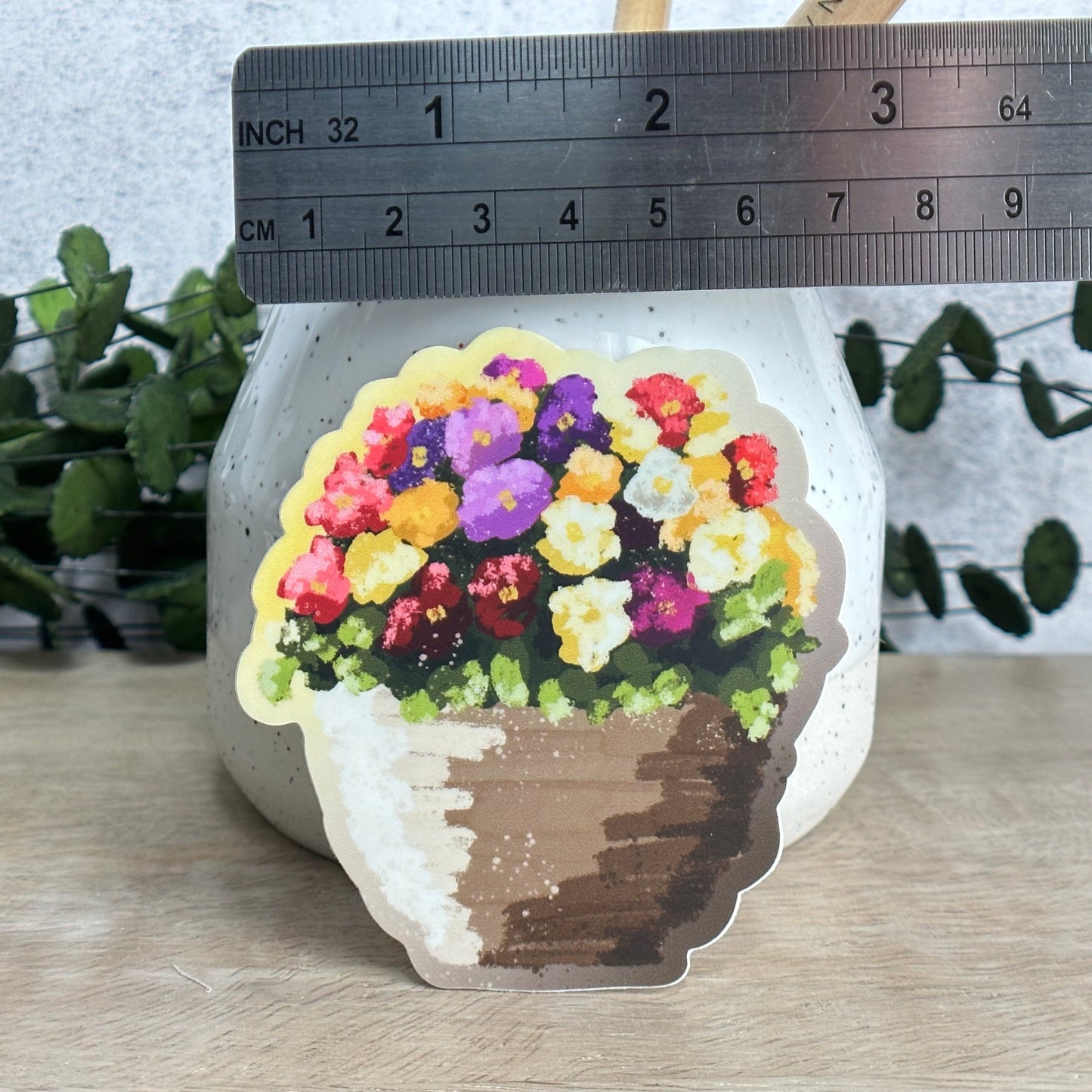 Gouache Purple and Yellow Floral Vinyl Sticker