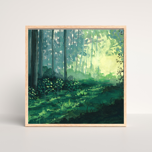 Forest Light - Gouache Painting - Signed Fine Art Print