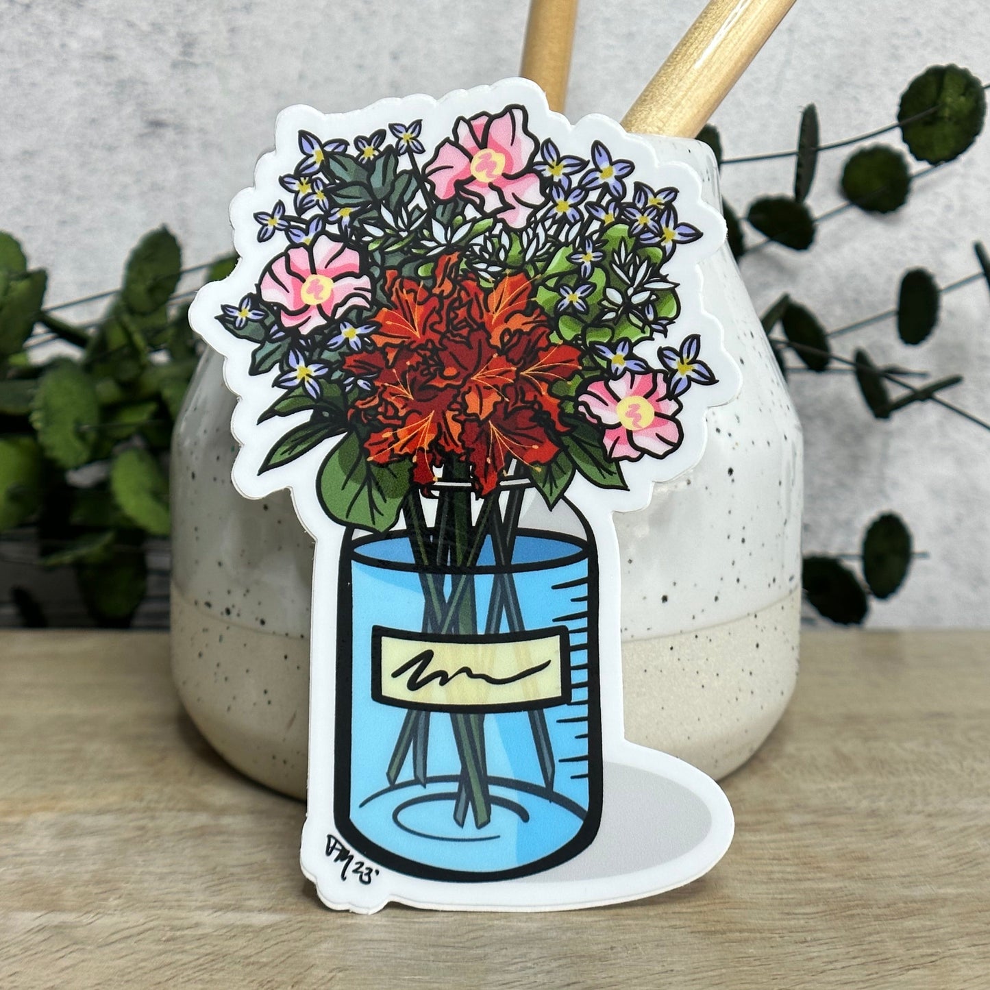 Appalachian Science Flask Bouquet Vinyl Sticker