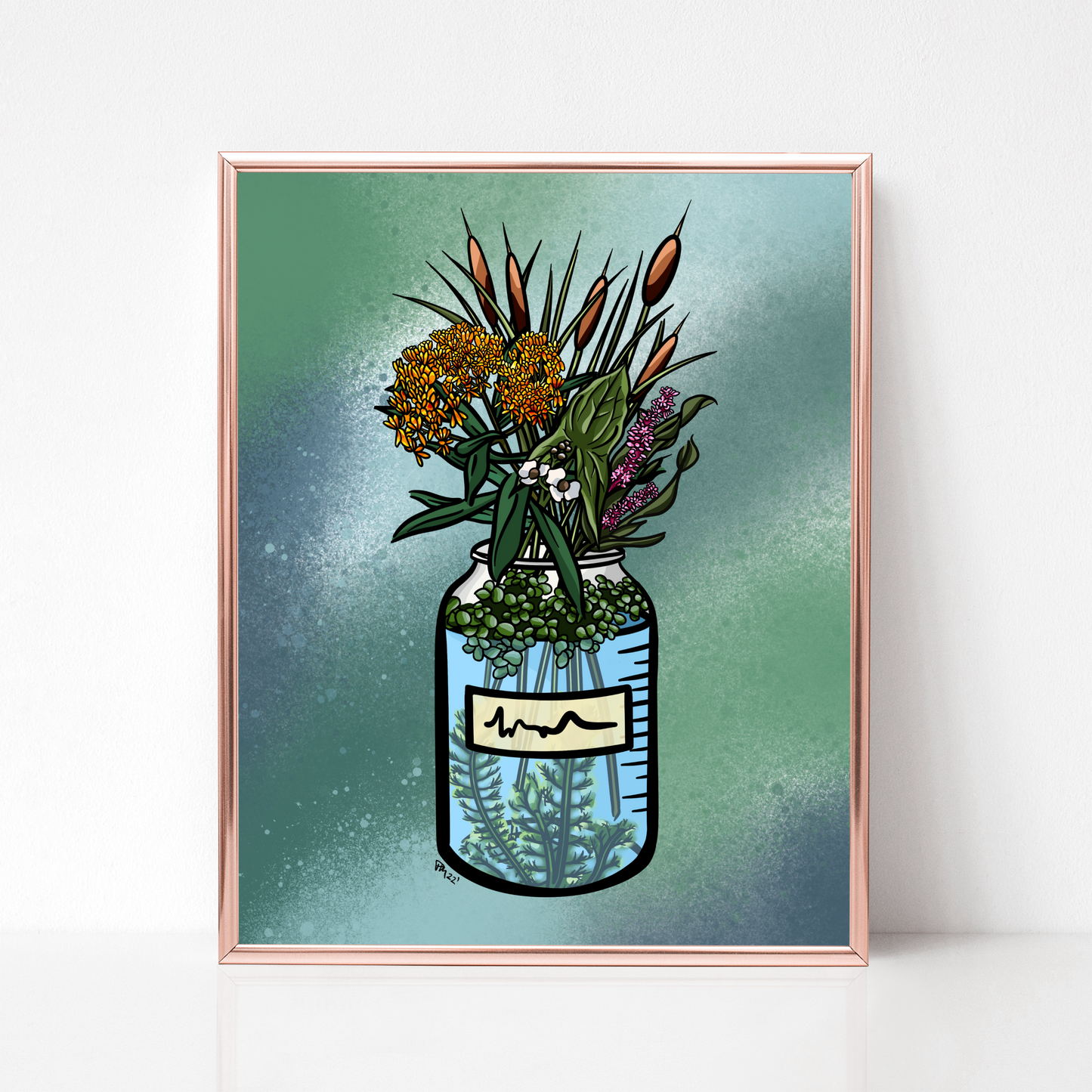 Rainbow Wetland Science Floral Print