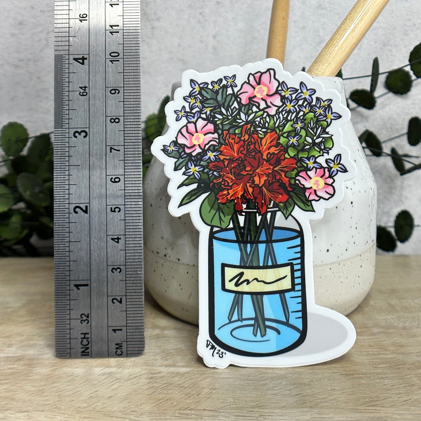 Appalachian Science Flask Bouquet Vinyl Sticker