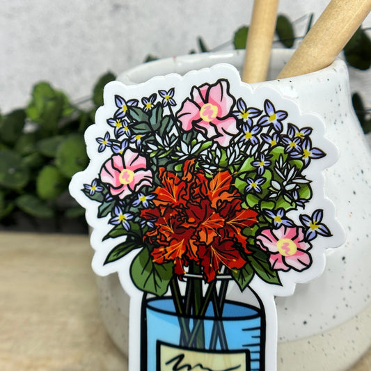 Appalachian Science Flask Bouquet Vinyl Sticker