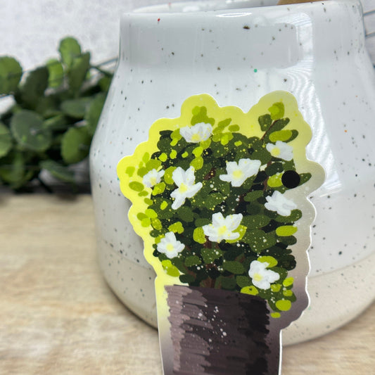 Gouache White Flower Vinyl Sticker