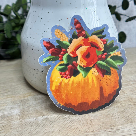 Gouache Pumpkin Vinyl Sticker