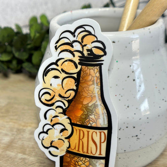 Crisp Beer Bottle Vinyl Sticker