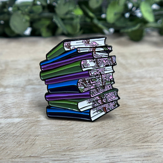 Floral Book Enamel Pin Set of 4
