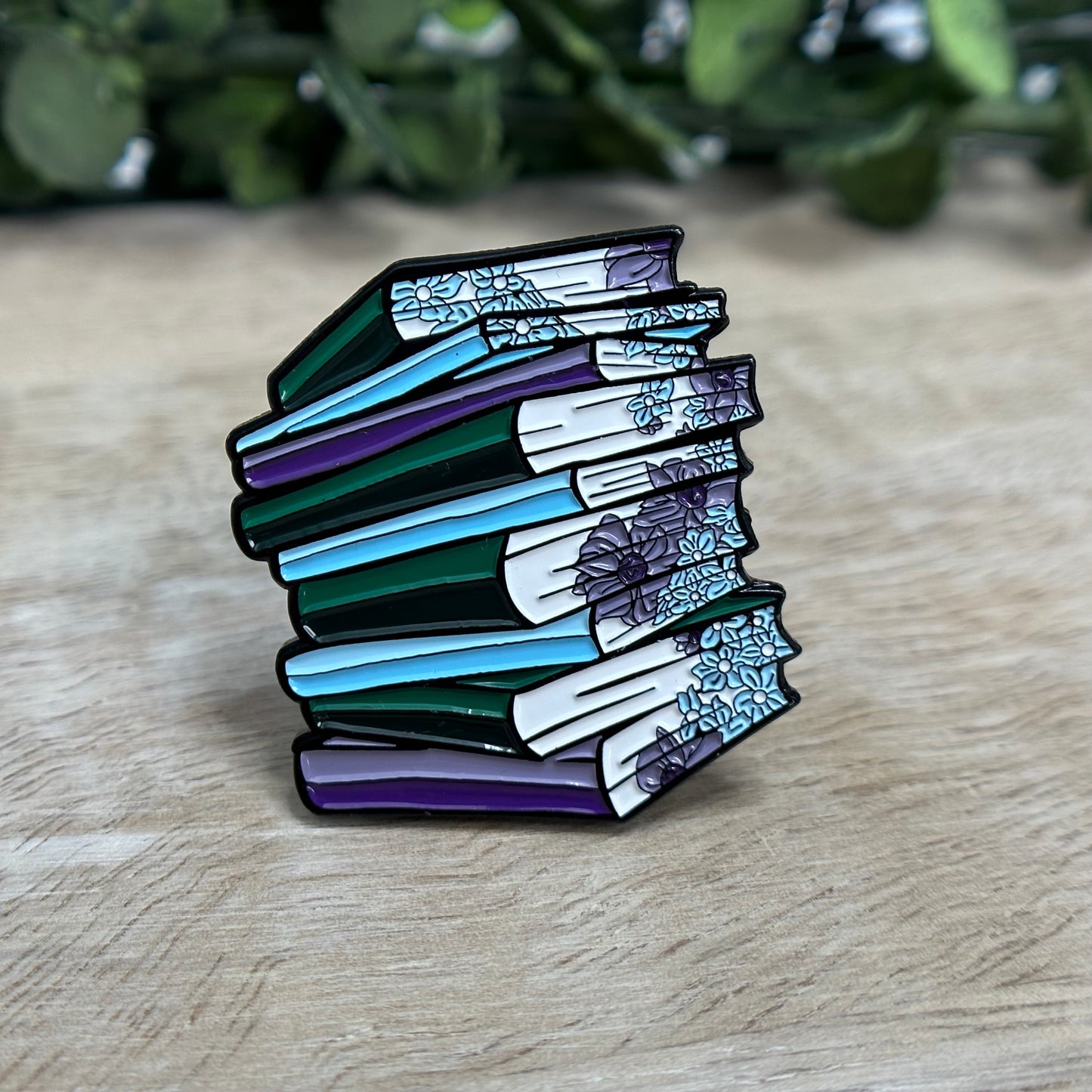 Floral Book Enamel Pin Set of 4