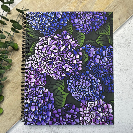 9"x7" Hydrangea Notebook, Spiral, Lined