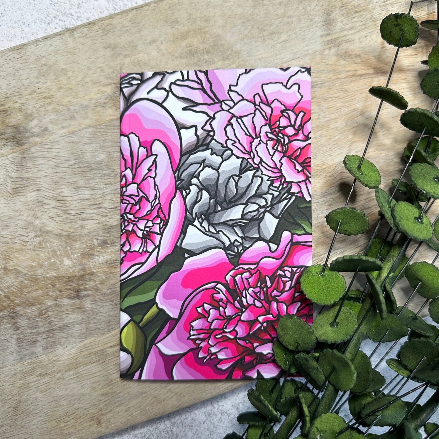 5 1/2"x3 1/2" Peach Drift Roses Pocket Notebook, Lined