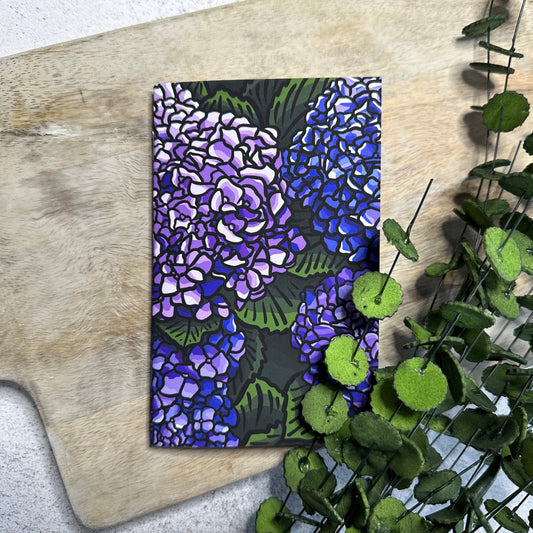 5 1/2"x3 1/2" Hydrangea Spiral Notebook, Lined