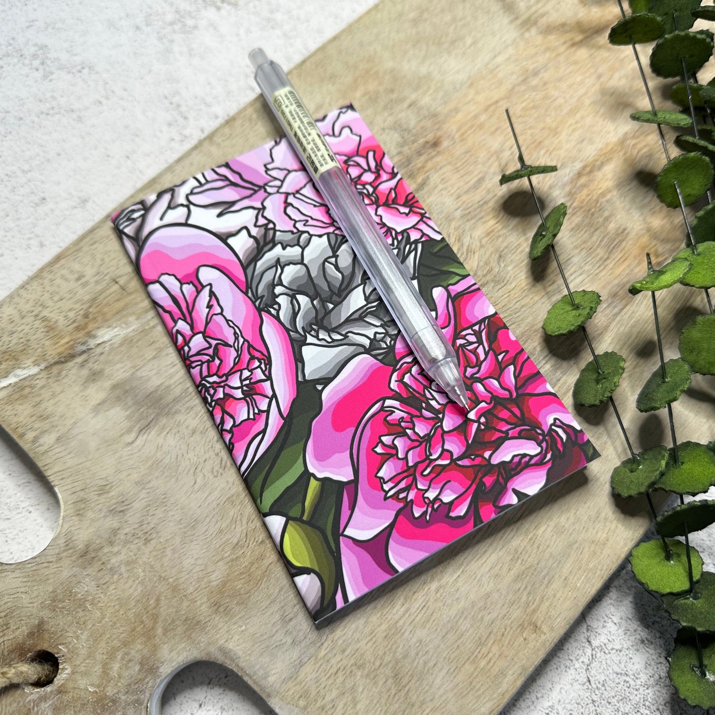 5 1/2"x3 1/2" Peach Drift Roses Pocket Notebook, Lined