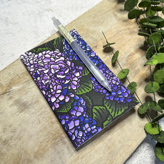 5 1/2"x3 1/2" Hydrangea Spiral Notebook, Lined