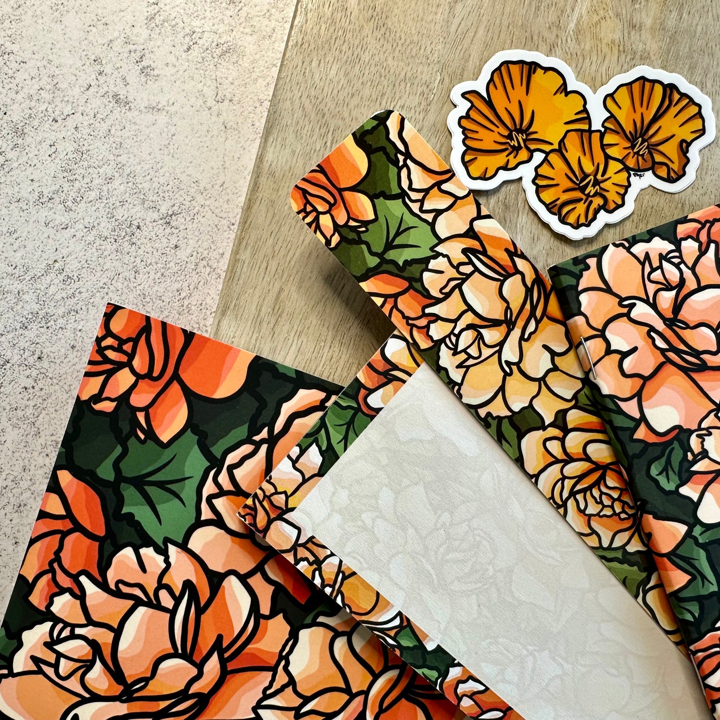 Peach Rose Stationery Gift Set