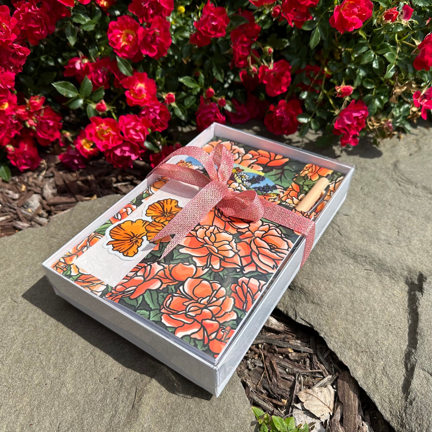 Peach Rose Stationery Gift Set