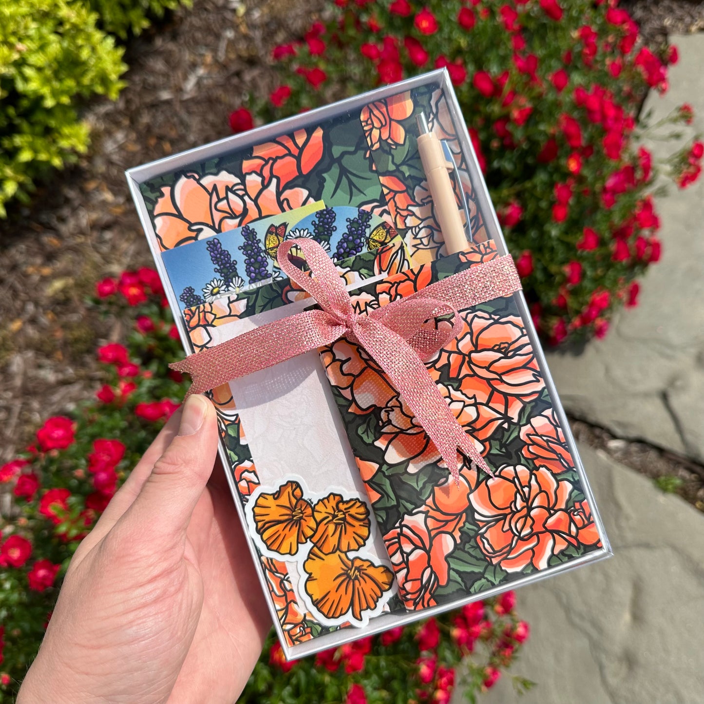 Peach Rose Stationery Gift Set