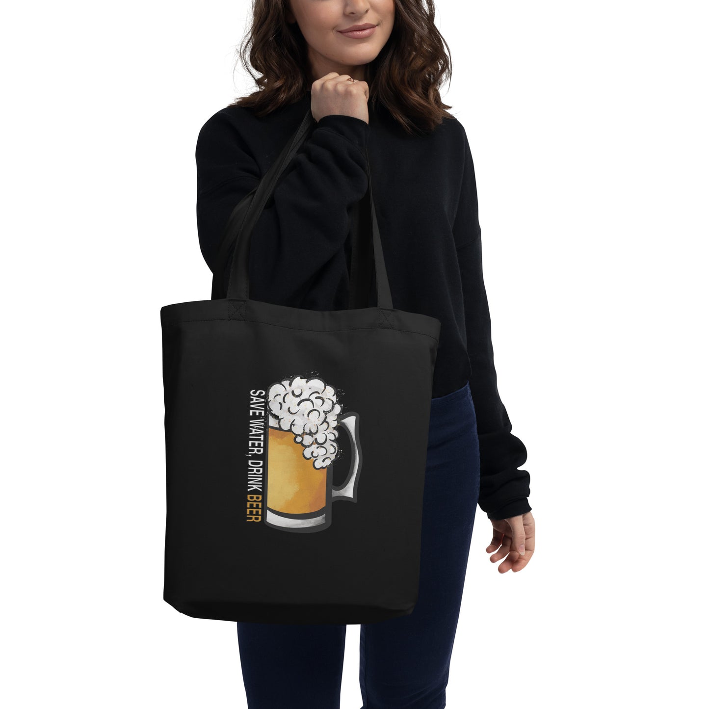 Save Water Drink Beer Black Tote Bag