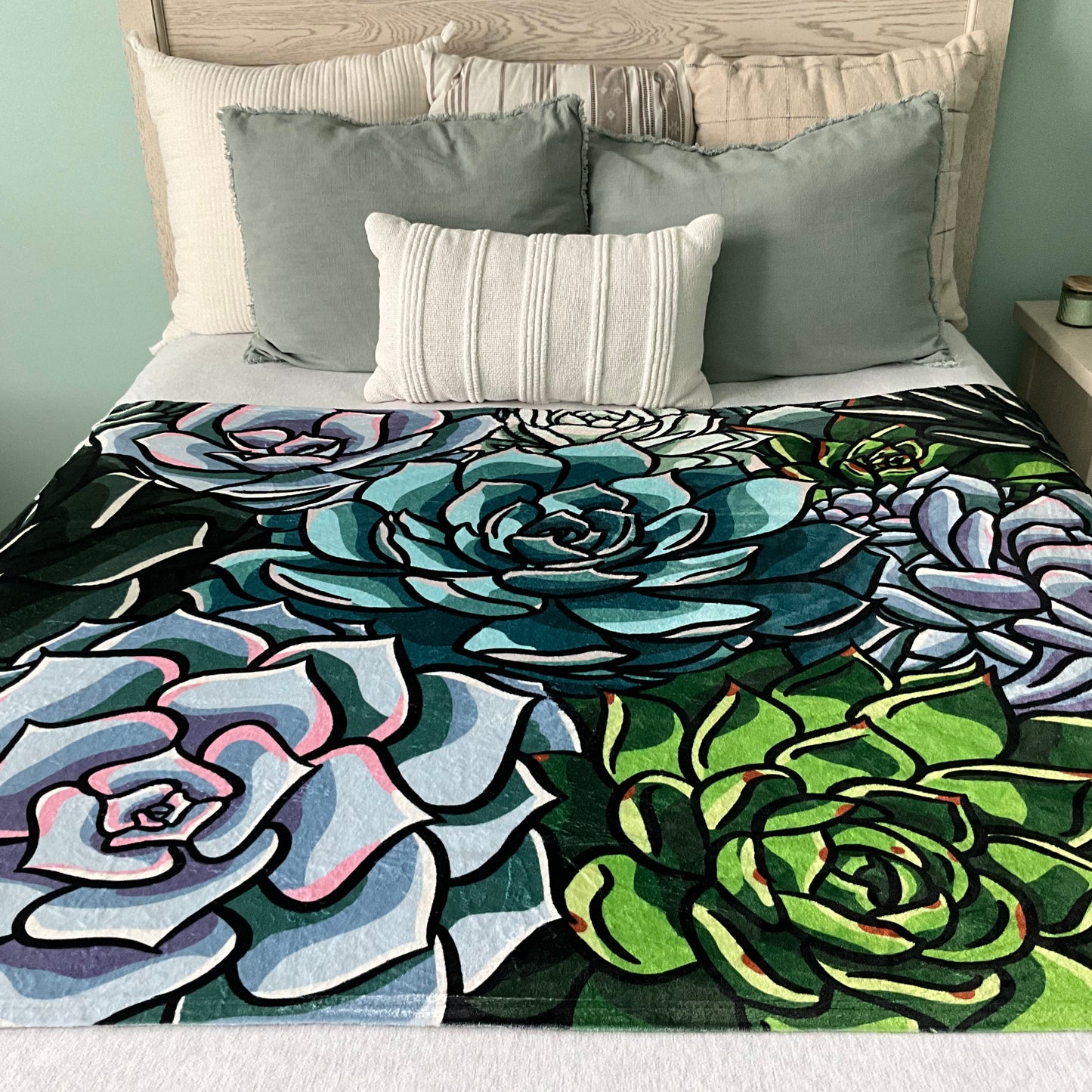 Succulent Throw Blanket, 50”x60”