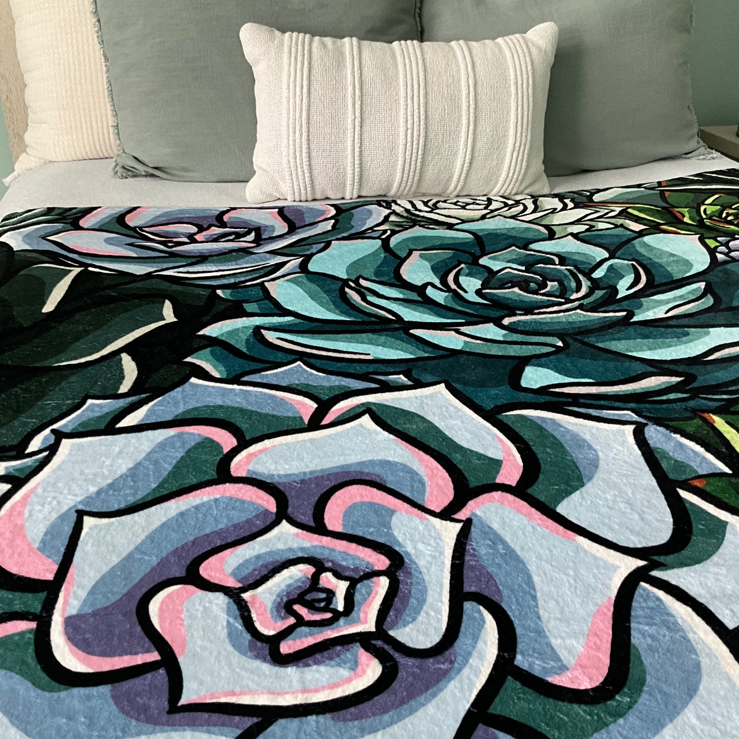 Succulent Throw Blanket, 50”x60”
