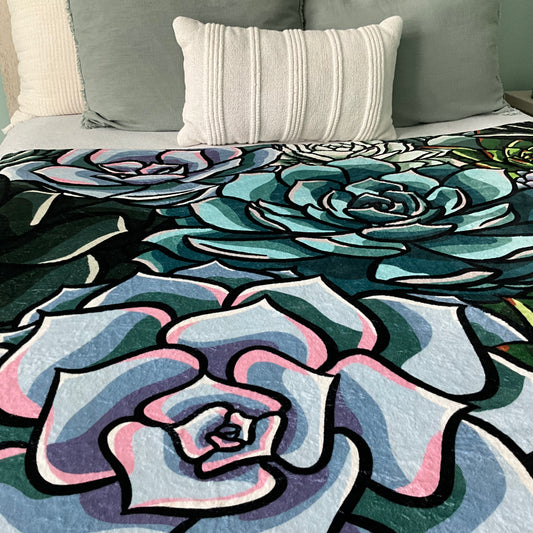 Succulent Throw Blanket, 50”x60”