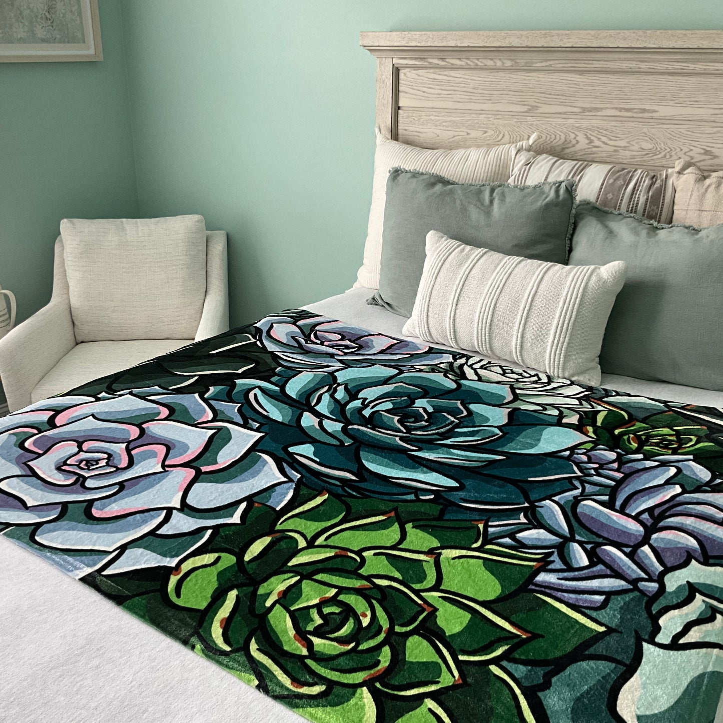 Succulent Throw Blanket, 50”x60”