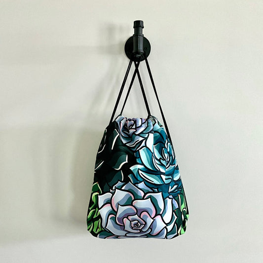 Succulent Drawstring Bag, 15”x17”