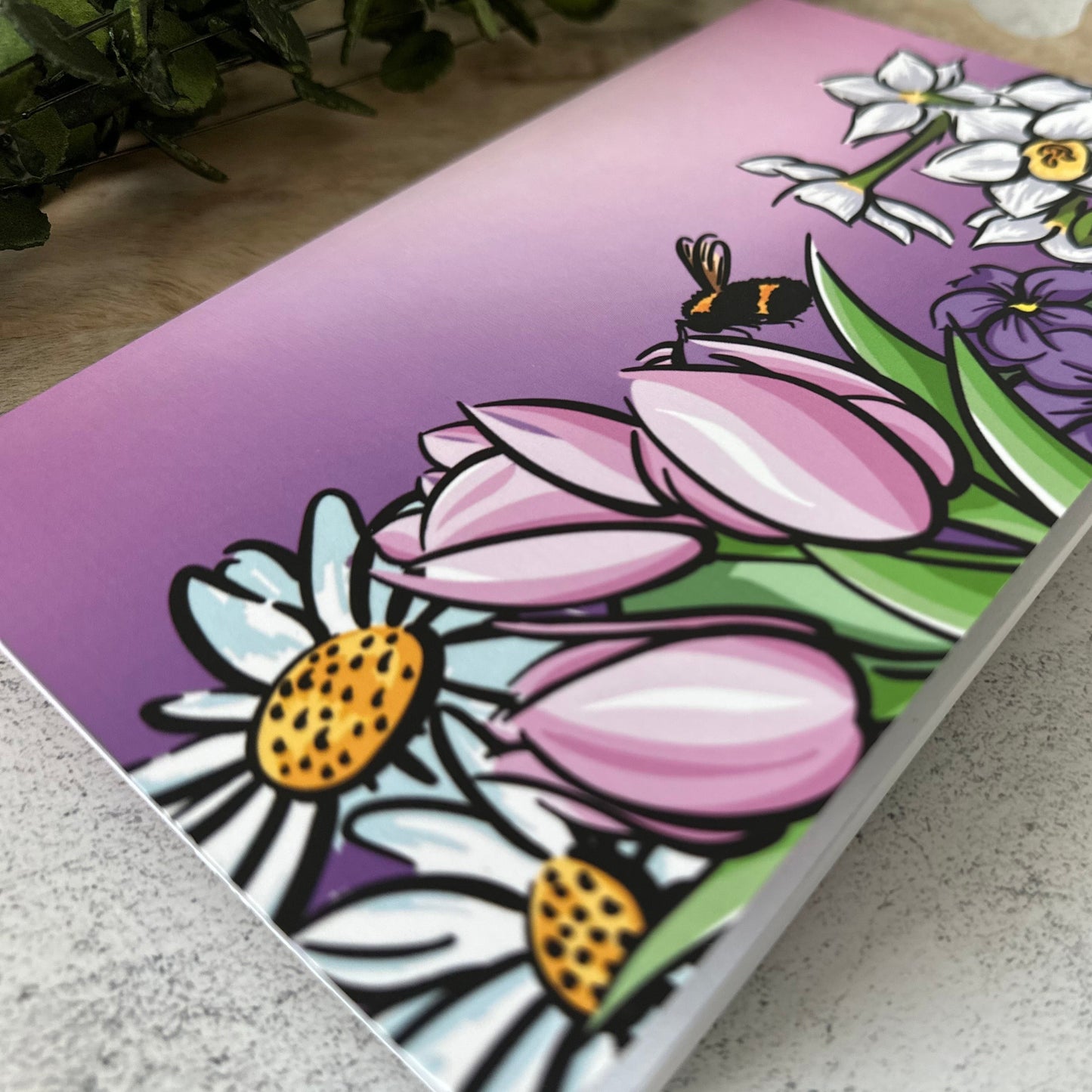 8"x5" Pink Floral Notebook, Layflat, Lined