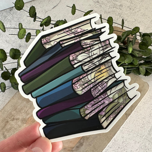 Jewel Toned Floral Book Sticker