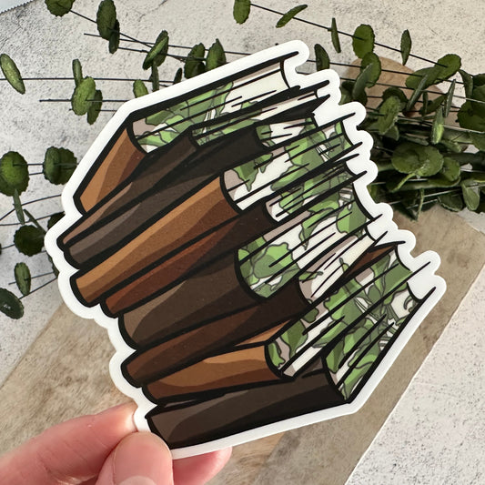 Brown with Leaves Book Sticker