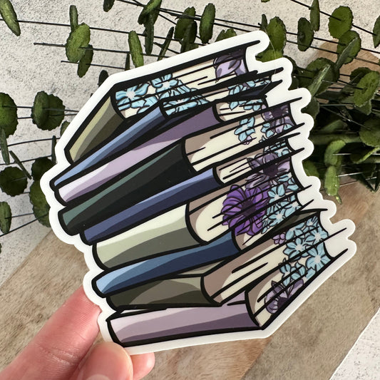 Pastel Floral Book Sticker