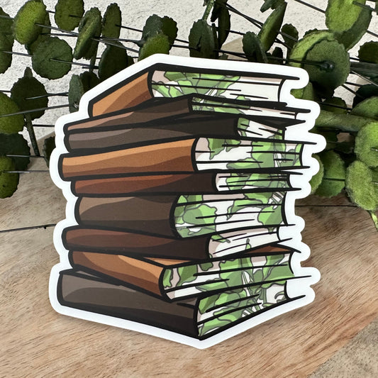 Brown with Leaves Book Sticker