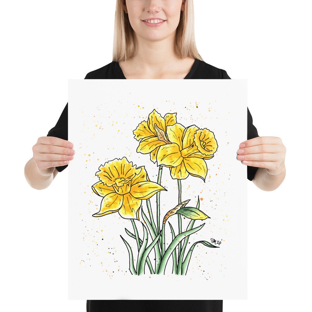 Daffodil Watercolor Print