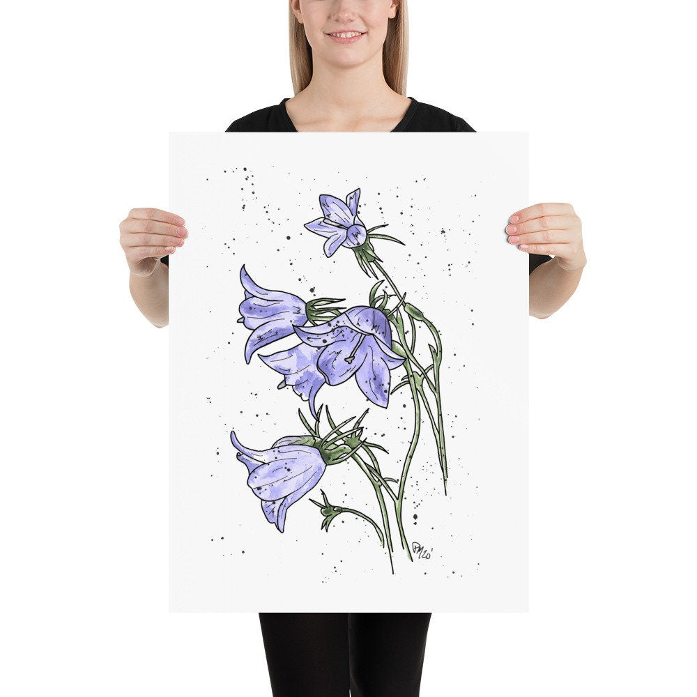 Watercolor Bellflower Print