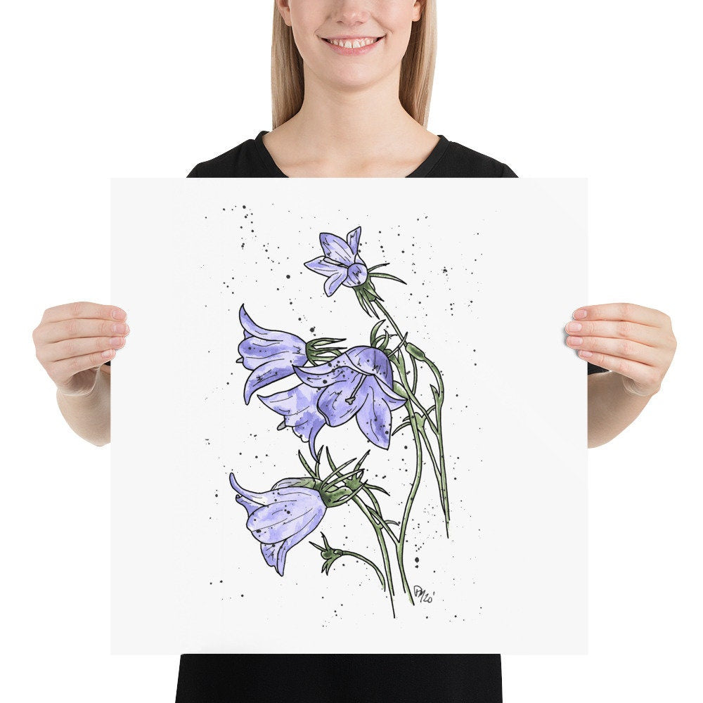 Watercolor Bellflower Print