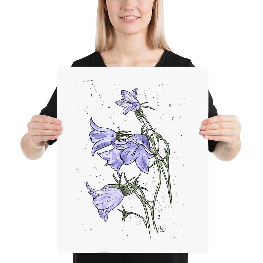 Watercolor Bellflower Print