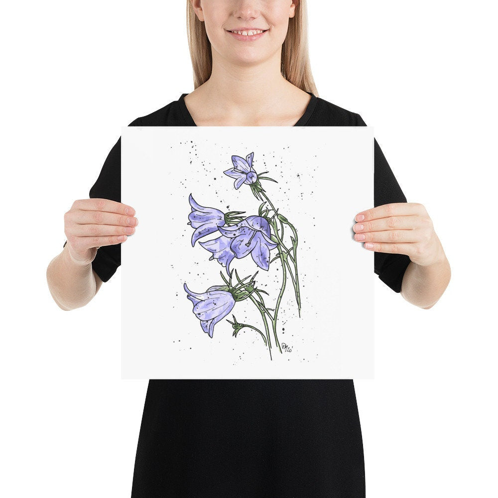 Watercolor Bellflower Print