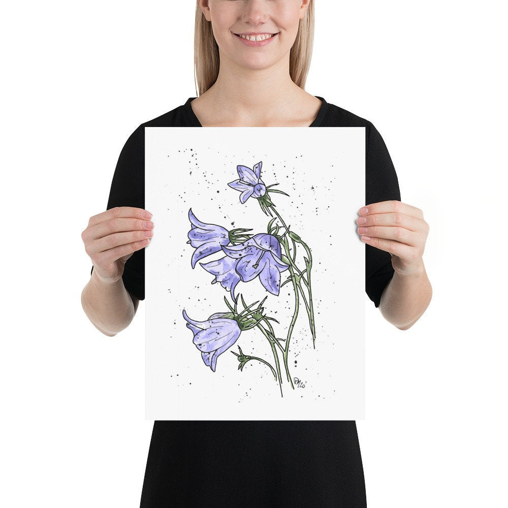 Watercolor Bellflower Print