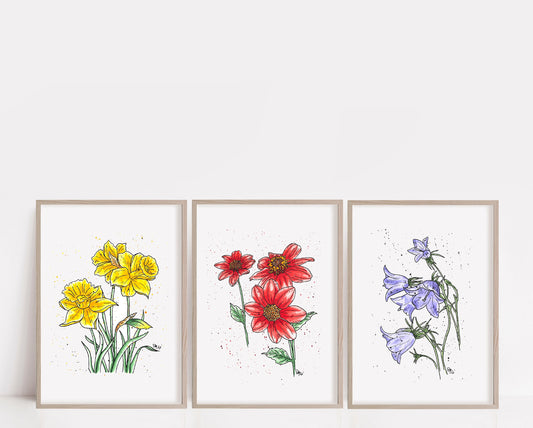 Watercolor Bellflower Print