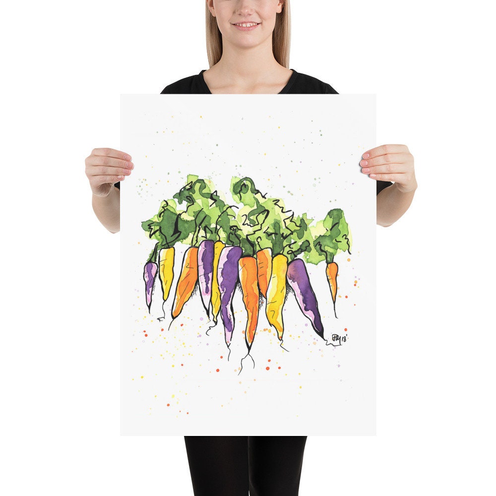Colorful Carrots Watercolor Print