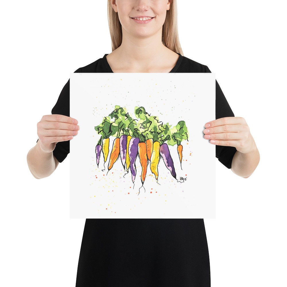 Colorful Carrots Watercolor Print