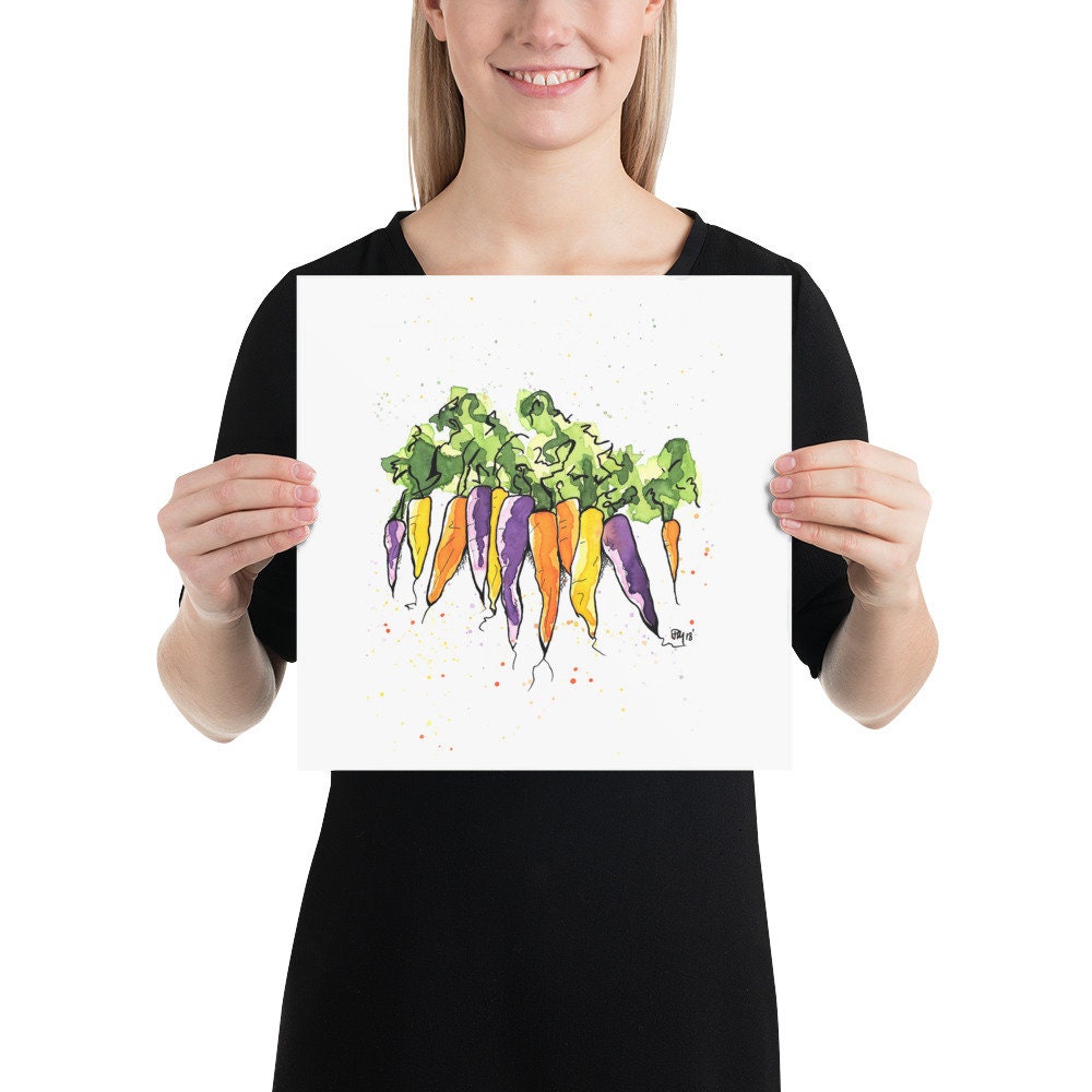 Colorful Carrots Watercolor Print