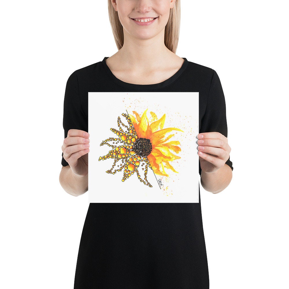 Sunflower Bloom Watercolor Print