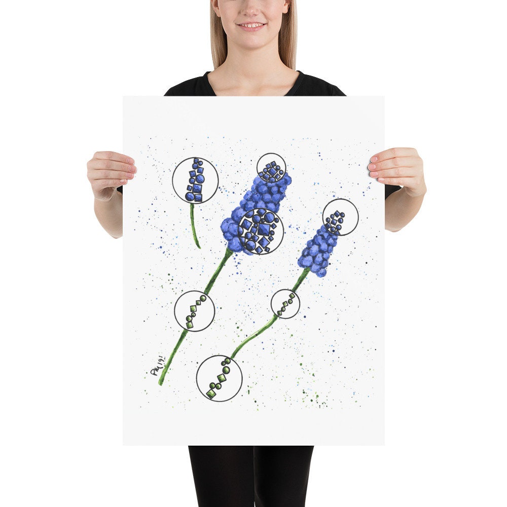 Muscari Watercolor Painting