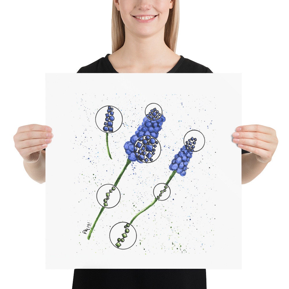 Muscari Watercolor Painting