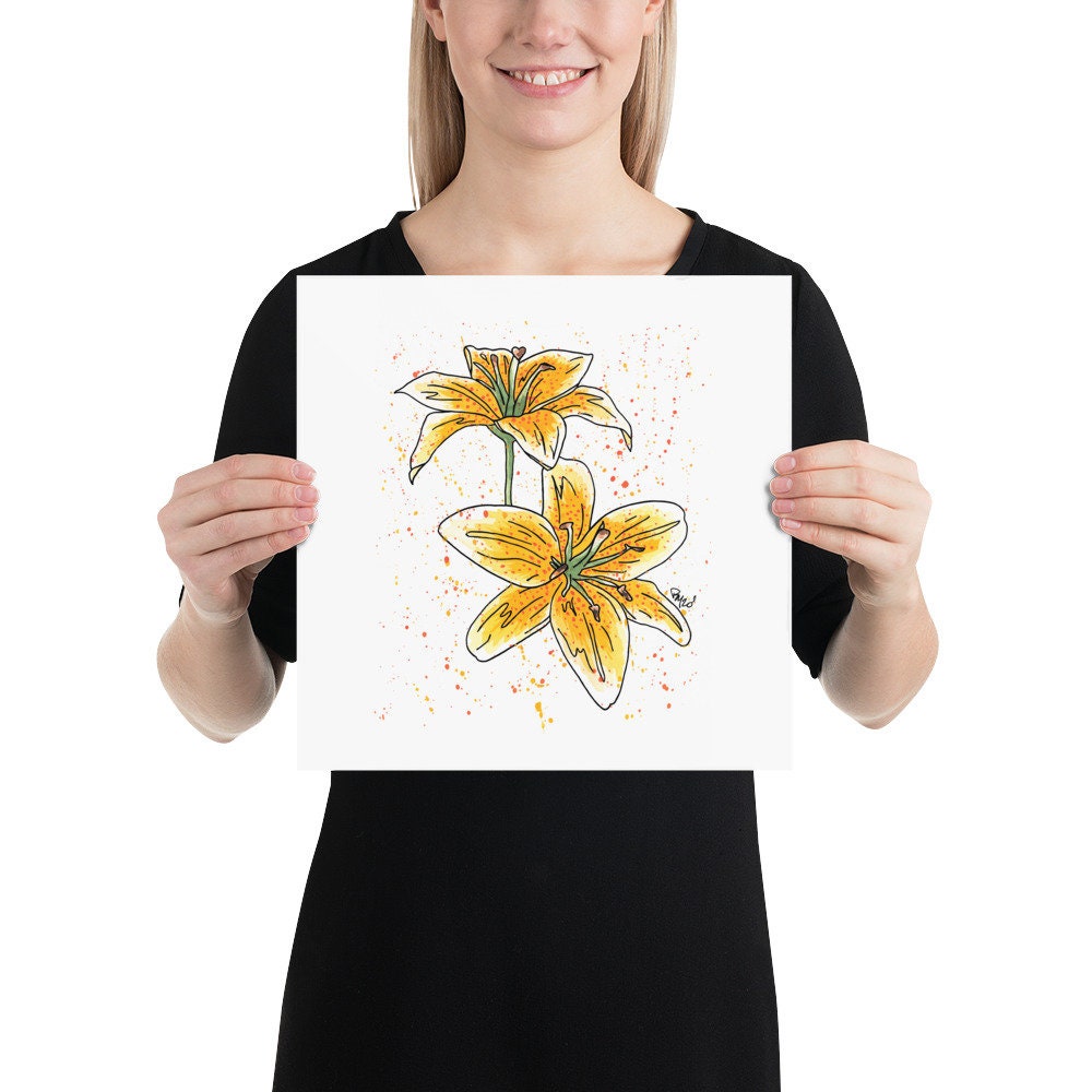 Yellow Lily Watercolor Print