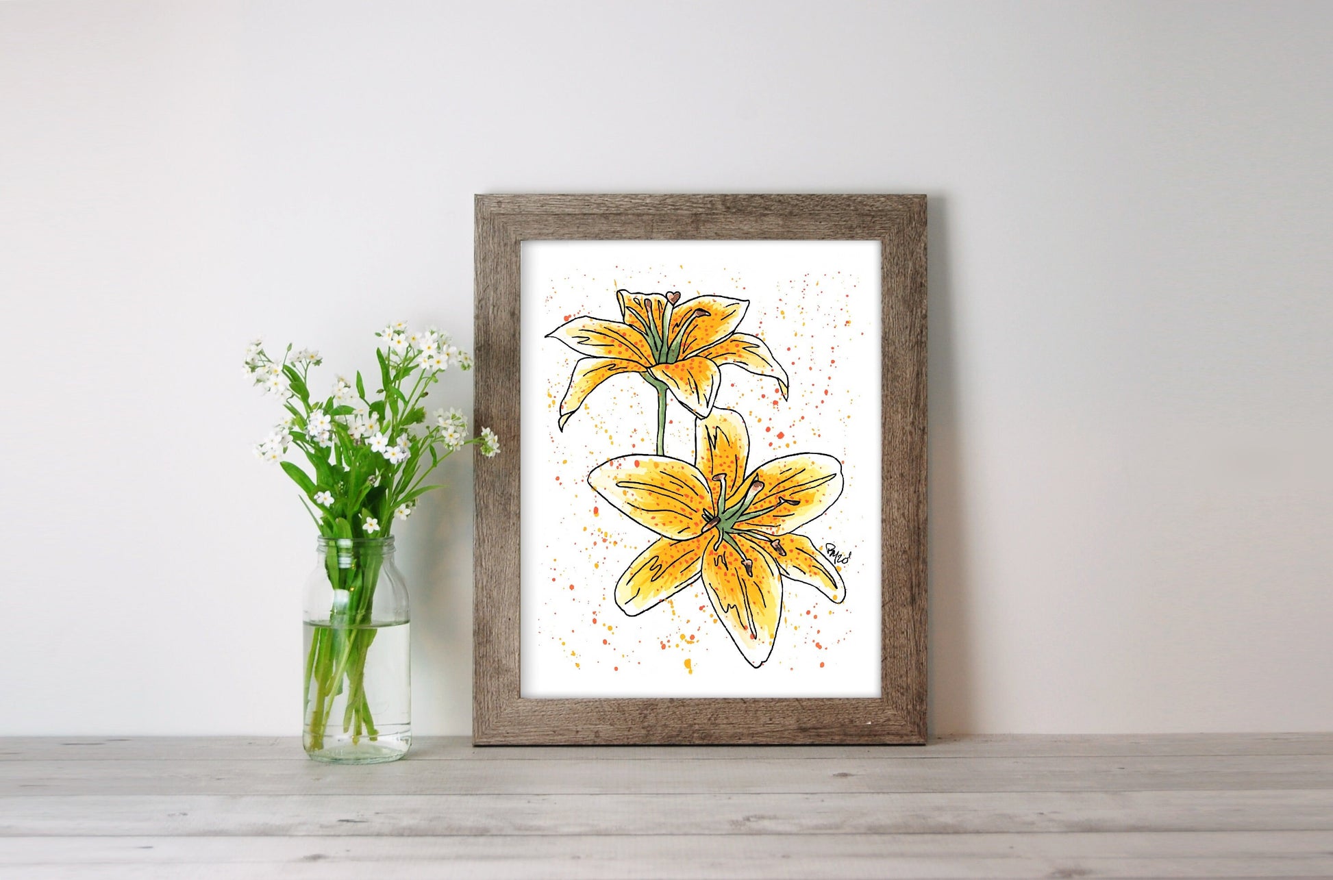 Yellow Lily Watercolor Print